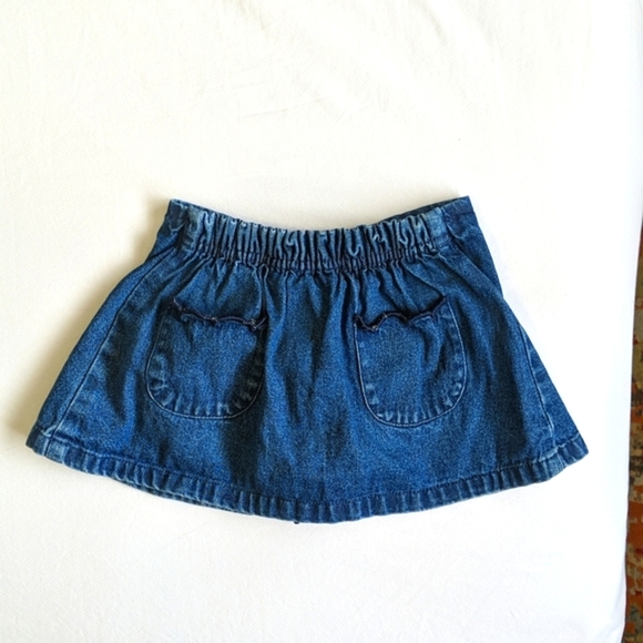 vintage ragscals scalloped trim denim skort with pink bows 18 months baby girl - Picture 6 of 7